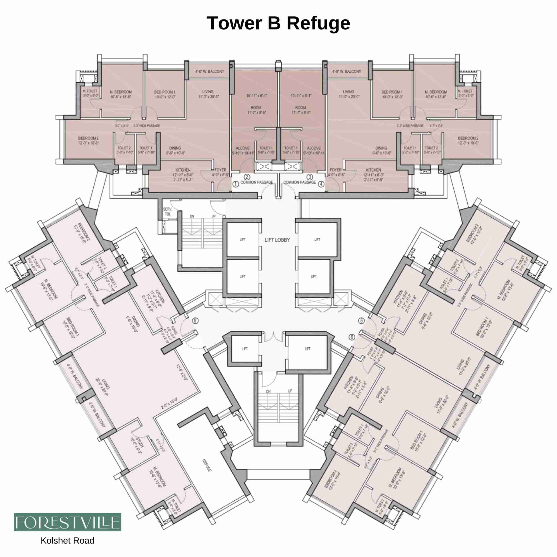 Oberoi-Forestville-Floor-Plan-Tower-B-Refuge